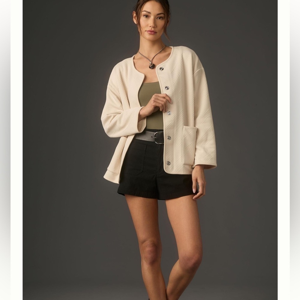 Sanctuary Cream Textured Knit Shacket size M new